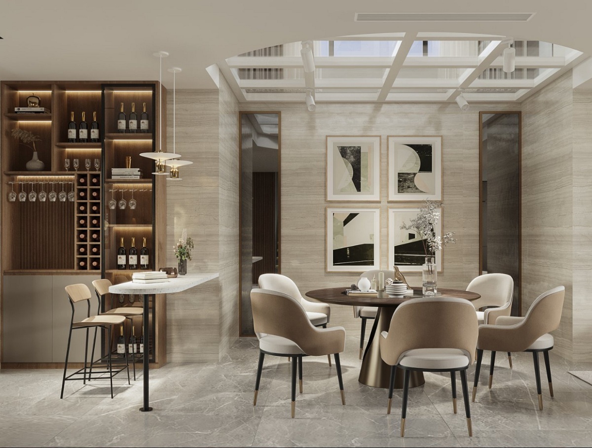 蘇州華麗家族太湖上景花園餐廳裝修 蘇州別墅餐廳裝修