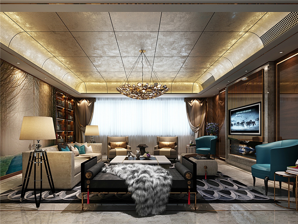 蘇州路勁燕江瀾客廳裝修 蘇州279平米客廳裝修