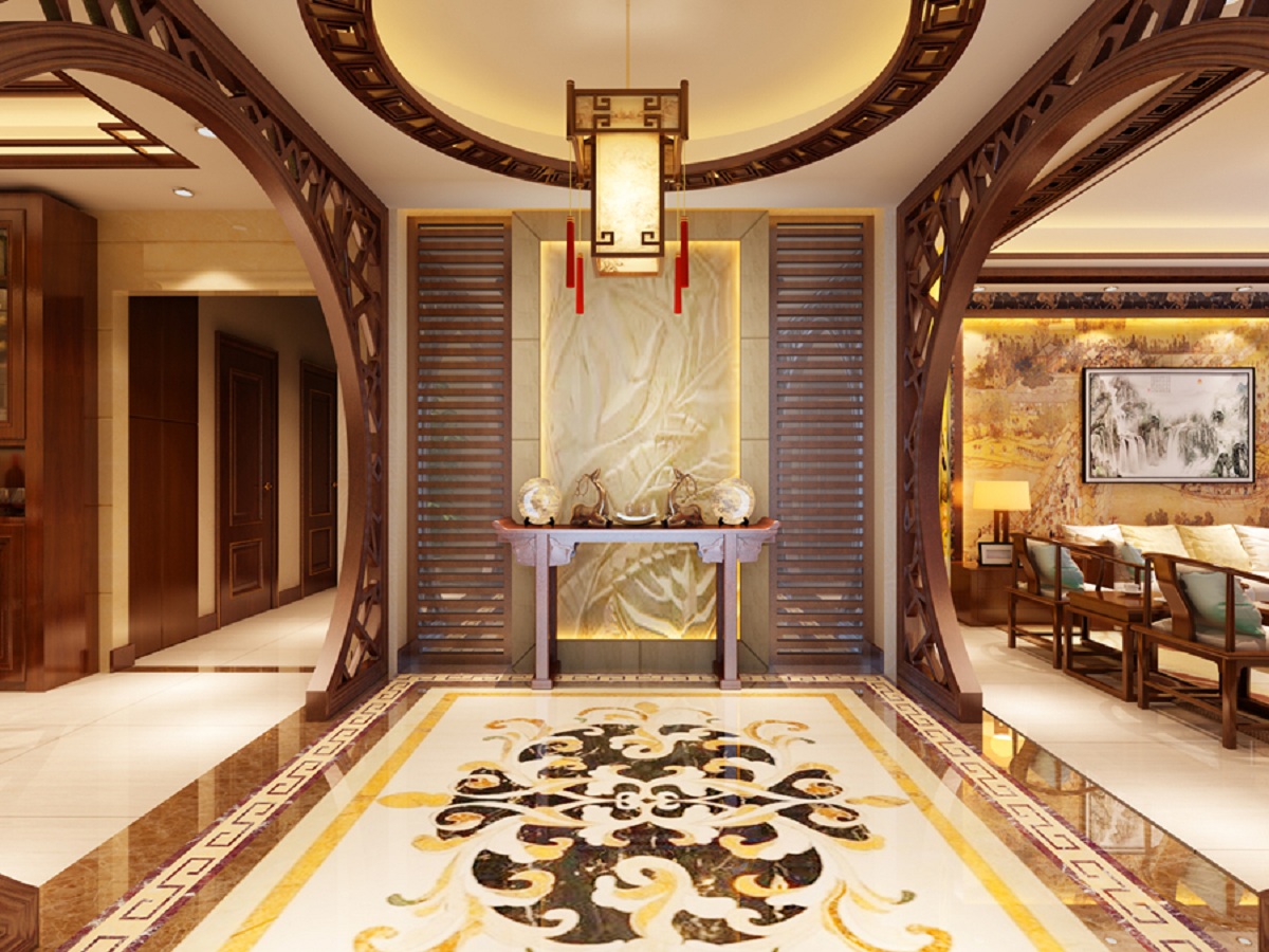 蘇州吳越錦源玄關裝修 蘇州142平米玄關裝修